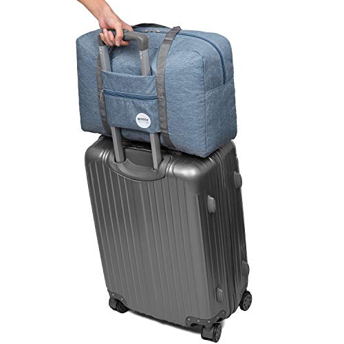 Image of WANDF Personal Item Travel Bag, Carry On Duffle Bag Women | 18x14x8 inches, Frontier Airline Underseat Fit, Weekend Overnight Trips, Lightweight Packable