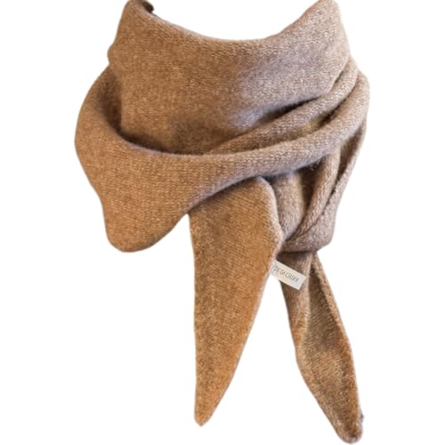 Knitted Triangle Scarf for Women Thick Wool Head Scarf Y2k Bandana Downtown Girl Aesthetic Accessories