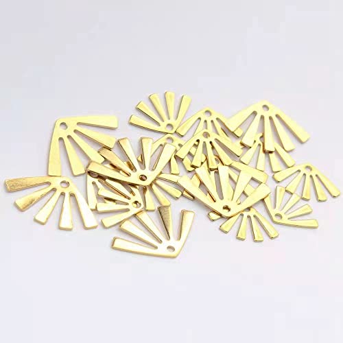 Morninghazee 60Pcs Semicircle Shape Brass Charms Raw Sun Earrings Necklace Pendant Charms Connectors For Diy Jewelry Making(Small), Gold #TOP4