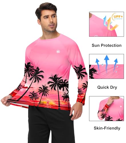 AOBUTE Mens Long Sleeve Swim Shirt Quick Dry Sun Protection Rash Guard4