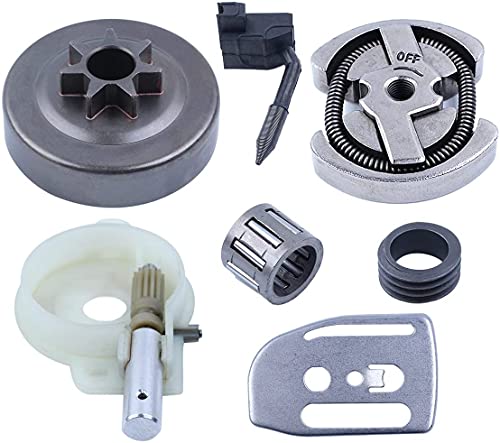 HAISHINE .325-7T Clutch Drum Bearing Oil Pump Worm Gear Kit for Husqvarna 137 136 141 142 36 41 Chainsaw #530014949,530069342
