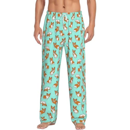 Pantalon de pyjama pour homme léger contre la chaleur imprimé Corgi