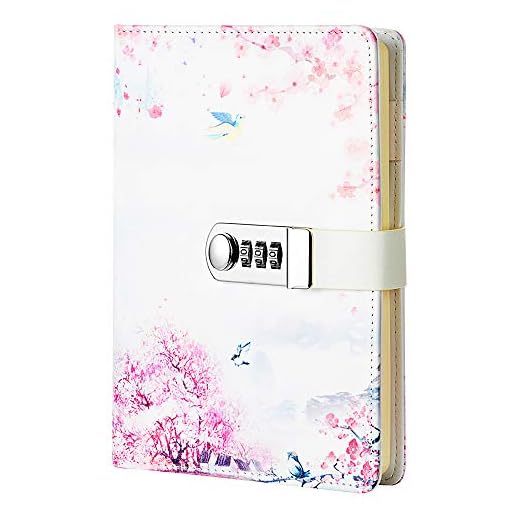 JunShop Creative Password Lock Journal Diary Digital Locking Diary Notepad Book Combination Journal Diary with Lock A5 Planner Cover (Style 4)