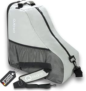 Otaro Schlittschuhtasche (hellgrau) – Wasserabweisende & robuste Schlittschuh Tasche | Für Kinder & Erwachsene, Inliner Tasche, für Eiskunstlauf- und Eishockey-Zubehör geeignet
