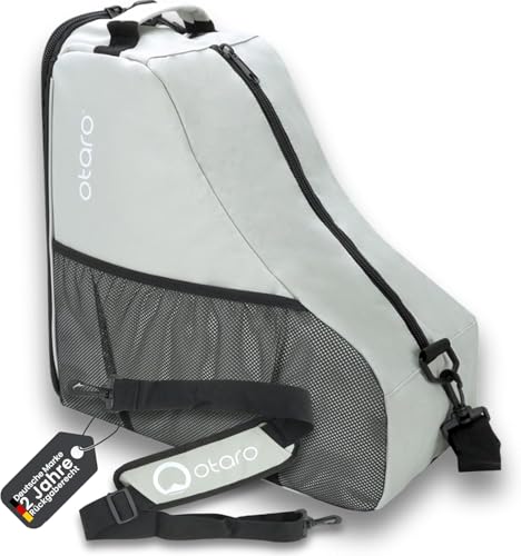 Otaro Schlittschuhtasche (hellgrau) – Wasserabweisende & robuste Schlittschuh Tasche | Für Kinder...