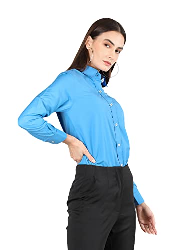 Image of CHKOKKO Women Solid Polycotton Regular Formal Shirt