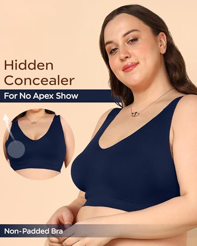 Image of Tweens Cotton Non-Padded Plus-Size Bonded Bra for Women | Full Coverage Broad Straps | Hidden Concealer | Seamless Wire-Free No-Dig Comfort | Breathable Cotton | Elastic-Free No Marks | Pack of 1