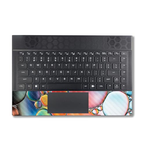 Image of MightySkins Carbon Fiber Skin Compatible with Alienware X14 R2 (2023) Full Wrap Kit - Rainbow Bubbles | Protective, Durable Textured Carbon Fiber Finish | Easy to Apply | Made in The USA