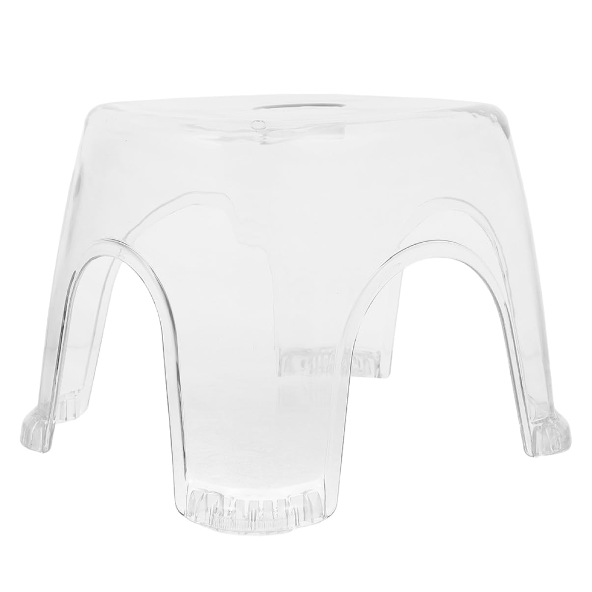Tabouret de bain transparent plastique résistant de grande taille Luxshiny 30x26x27 cm