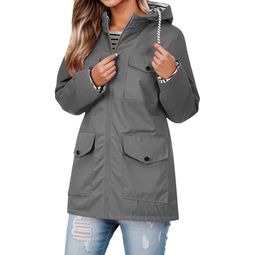 Anorak élégant avec capuche veste de pluie longue pour trajets urbains
