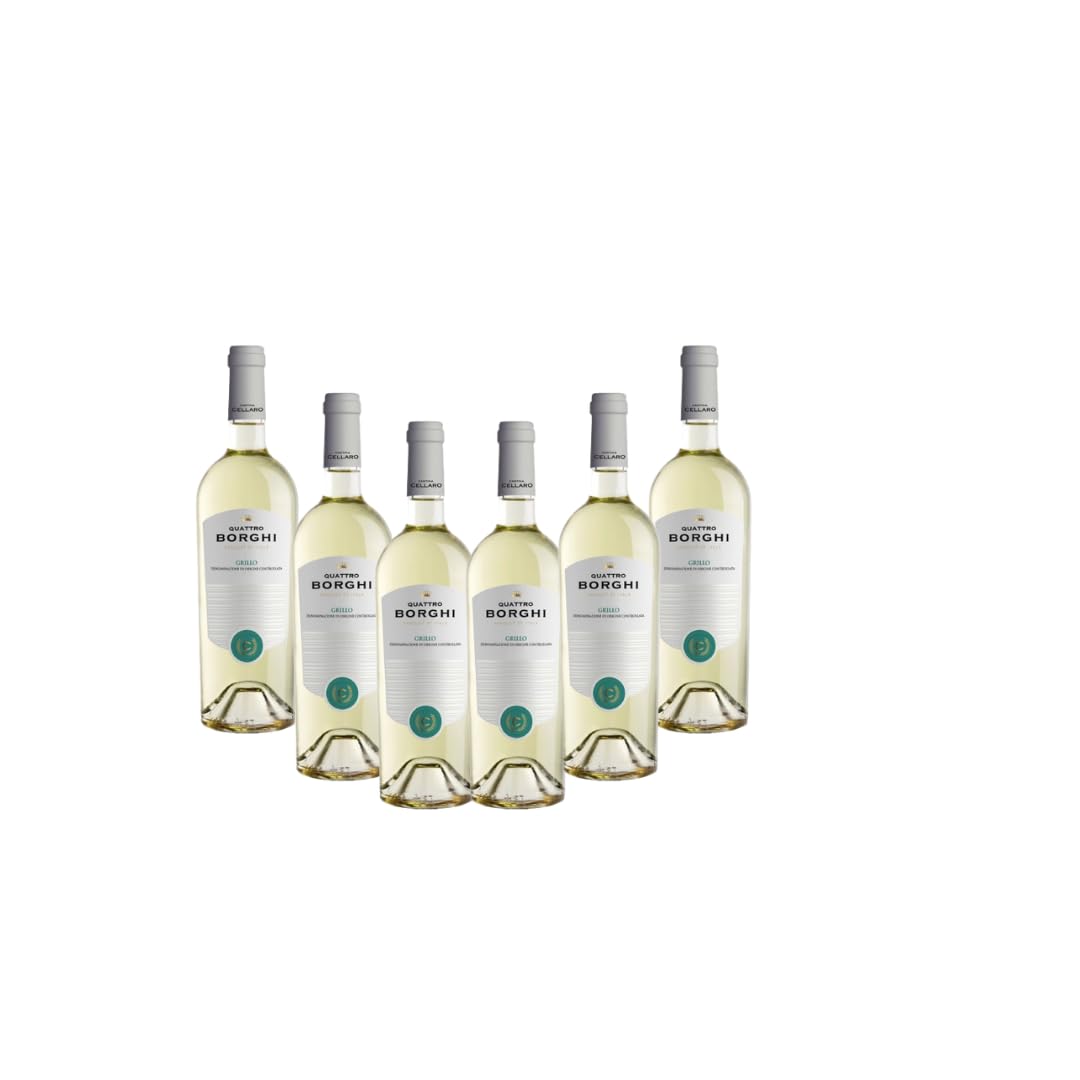 Quattro Borghi Grillo 2023Cantine Cellaro Sizilianischer Weißwein(6x750 ml)
