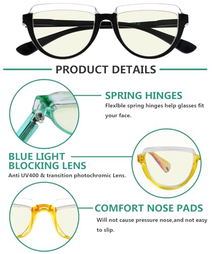 Image of Eyekepper 12 Pack Blue Light Blocking Reading Glasses Half Moon Computer Readers Women +0.50