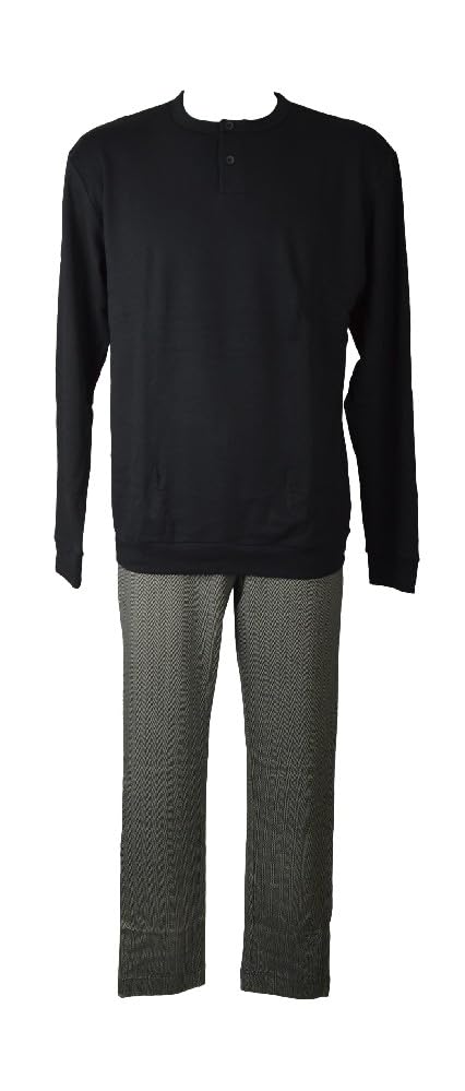 Pyjama Homme Hiver Chaud en Coton Interlock RAGNO à Manches Longues U961N1