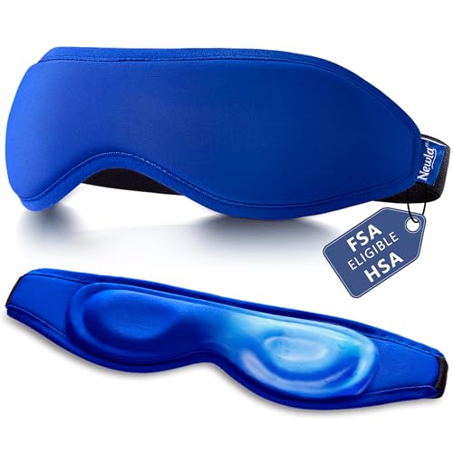 Contoured Cooling Gel Eye Mask: Snug-Fit Cold Compress for Puffy Eyes, Migraine & Sinus Pressure