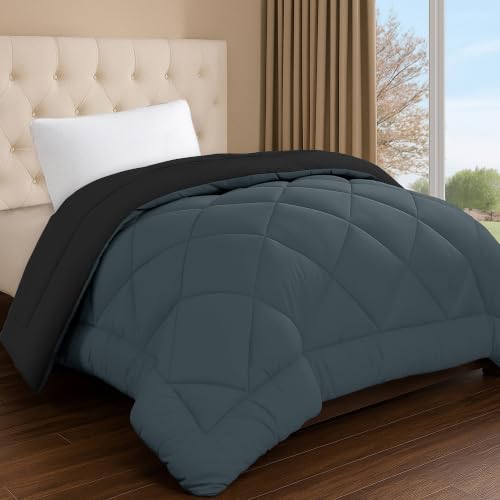 Image of Story@Home Reversible AC Comforter 220 GSM Lightweight Microfiber Summer Blanket for Single Bed (90x60 Inches) | Soft Cooling Quilt, Breathable All Season Duvet for AC Room - Black & Grey