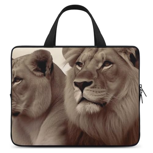 Sac ordinateur lion et lionne durable - Finitions premium imperméables