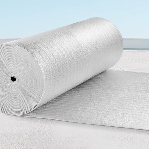 VEVOR Heizkörper Reflexionsfolie, Heizung Isolierfolie mit Schaumstoffkern, 30 m x 122 cm, 3,2 mm dick, doppelseitige Dämmfolie aus Alu, EPE, Thermofolie, Isoliermatte für Wandisolierung, Kälteschutz
