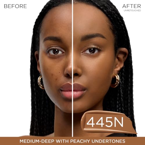 Image of Lancome Teint Idole Ultra Wear Buildable Full Coverage Foundation - Longwear & Waterproof - Natural Matte Finish - 445N (Medium-Deep Skin with Neutral /Deep Peachy Undertones), 1 Fl Oz