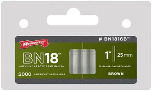 Arrow Fastener BN1816BCS 1" Brown Nail Brad 2000 Count