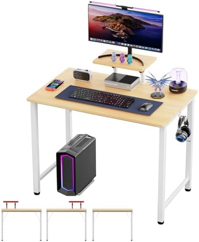 CubiCubi Bureau d'ordinateur de 101,6 c avec étagères de rangeent