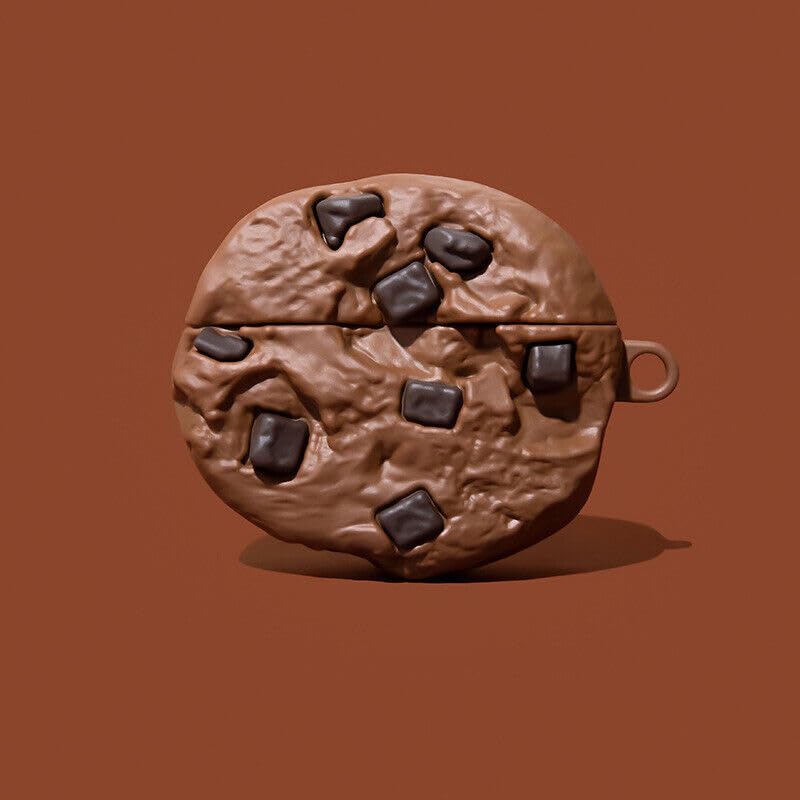 Image of Techmount Compatible with Airpods Pro GEN-2 (2022) Case Cover Silicone Cartoon Character 3D Cover Wtih 360 Protection Airpods Pro 2 Cover Case (NOT for Any Other AIRPODS) (Brown Cookies)