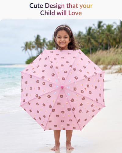 Image of Destinio Umbrella for Kids; Stylish & Cute, Child Safe, 100% Waterproof; Kids Umbrella for Girls, Boys and Baby