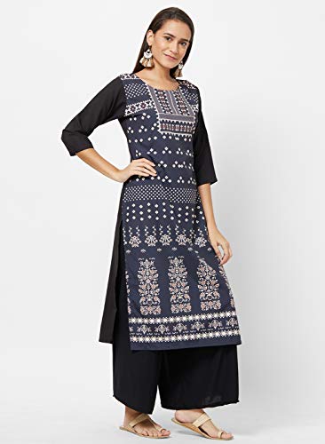 Image of LookMark Womens Printed Crepe A-Line Kurti (Pack of 2 Kurti)