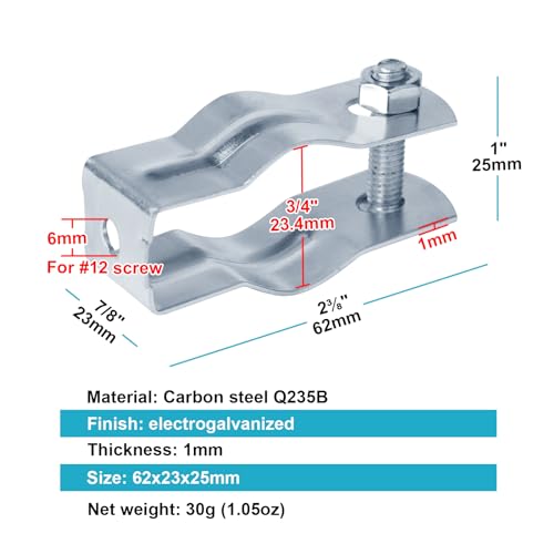 30 Pack 3/4\" Conduit & Pipe Hanger for Rigid/Electrical Metal Tubing, Electrogalvanized Steel Bolt Close Conduit/Pipe Clamp, Pipe Mounting Kit with Bolt, Thickness 1mm