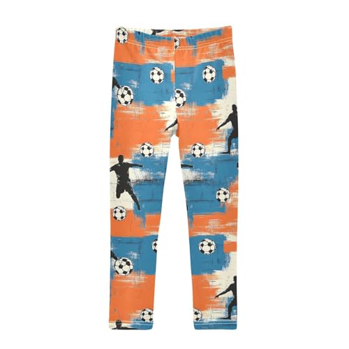 ALAZA Girls' Leggings Children's Yoga Pants Skinny Printed Dance Football Character Silhouette Comfortable 4T
