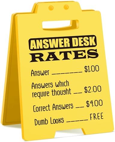 Amazon.com : Answer Desk Novelty Sign | Indoor/Outdoor | Funny Home ...