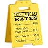 Amazon.com: Funny Answer Desk Rates Sign – Humorous Office Desk Decor ...