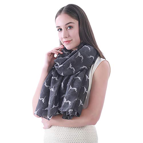Lina & Lily Greyhound Dog Print Women's Scarf Shawl Wrap Lightweight2