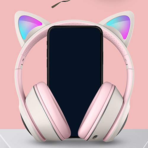 Lurrose Gato Ouvido Fone de Ouvido Fone de Ouvido Com Fio PC Laptop Fone De Ouvido Fone De Ouvido Da