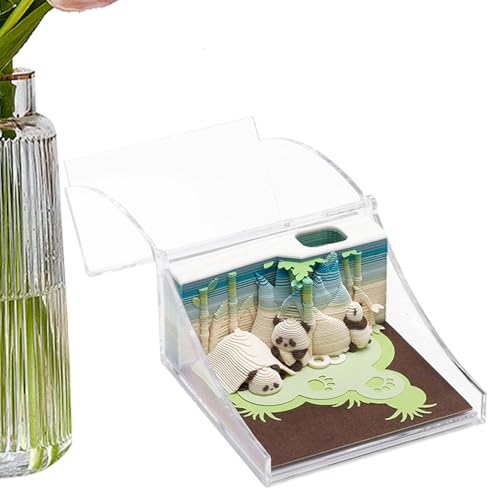 Bloc-notes panda avec porte-stylo et sculpture en papier détachable