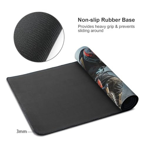 Tapis de souris de jeu grand format avec bords cousus VTT - 3