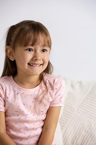 MONICA + ANDY Two Piece Short Sleeve Pajama Set, Size 8, Colorful Sprinkles, 100% Organic Kids Clothes for Girls and Boys, Children PJs, Sustainable Super Soft Fabric, Sizes For Toddler & Kids2