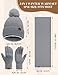 Imagen de Voqeen Conjunto Gorro Bufanda Guantes Mujer Invierno Térmico Larga Bufanda de Punto Cálido Gorro Forro Polar Guantes Tactiles Moda Set Regalo