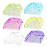 Happyyami 4個 大号折りたたみ傘型食品カバー点 メッシュテント 食品保護用ドーム 家用ピクニック対応 防虫ホコリ防止 ランダ ランダムカラー