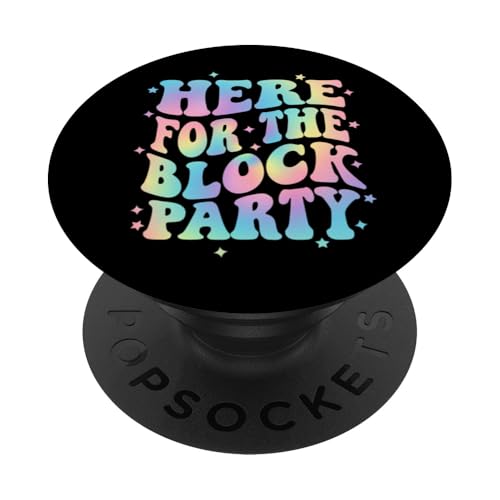 Here For The Block Party Master Builder Building Brick Funny PopSockets PopGrip Intercambiable