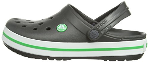 Image of Crocs Unisex-Adult Men's and Women's Crocband Clog (Retired Colors), Graphite /Grass Green, 9 Women /7 Men