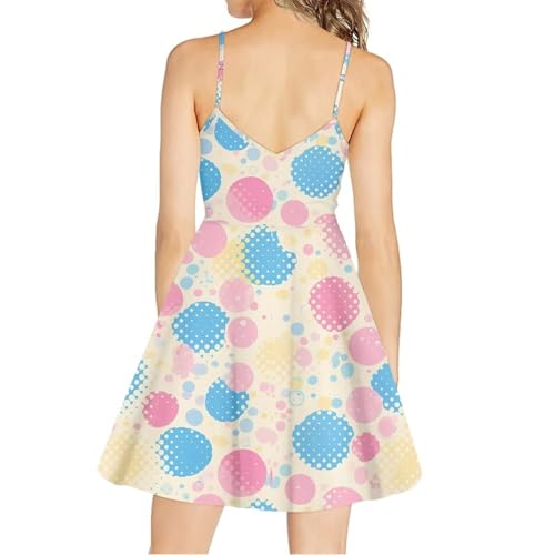 Image of Spaghetti Strap Midi Satin Dresses Summer Sleeveless Sundree Women Girl Beach Party Swing Dress