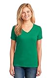 APPAREL GLOBE Women's Core Cotton V-Neck T-Shirt, Kelly, Medium