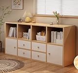 RWDSDWT Librero Organizador, Gabinete de Almacenamiento, Estanteria Libros con 4 cajones, Bookshelf con 4 Compartimentos...
