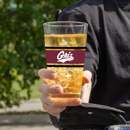 Image of Logo Brands NCAA 16 oz Pint Glass - Durable Glass With Bold Team Color- Chip-Resistant Rim Drinkware For Fans, Tailgates, Home Bars & Everyday Use