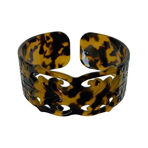 Hulu Makana 3.5 cm Faux Turtle Shell Cuff Bracelet - Carved Design Cover