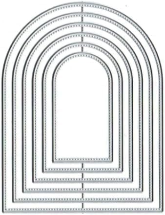 Silver Overlap Arched Border Metal Cutting Dies for Card Making Kit Embossing Paper Die Cuts Scrapbook Machine Stencils Storage Pockets Supplies,Embossing Kit，Scrapbooking,Die-Cutting and Embossing