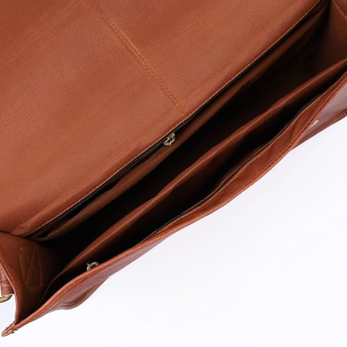 16-inch Vintage Brown Leather Laptop Mens Satchel Crossbody Messenger Bag for Women Shoulder bag for Work & Daily Use4