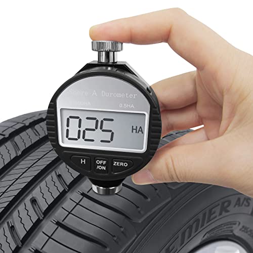 Image of Rubber Hardness Tester, Shore Type A Hardness Tester Digital Durometer 0~100HA Portable Surface Hardness Tester with Large LCD Display for Tire, Plastic, Leather, Wax