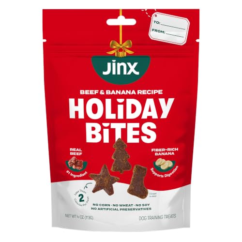 Jinx Holiday Dog Training Treats, Beef & Banana...