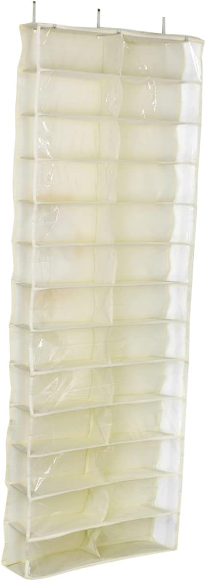 PRETYZOOM over The Door Shoe Organizer Beige Hanging Storage for Shoes Slippers Belts and Accessories Space-saving Closet Storage Rack